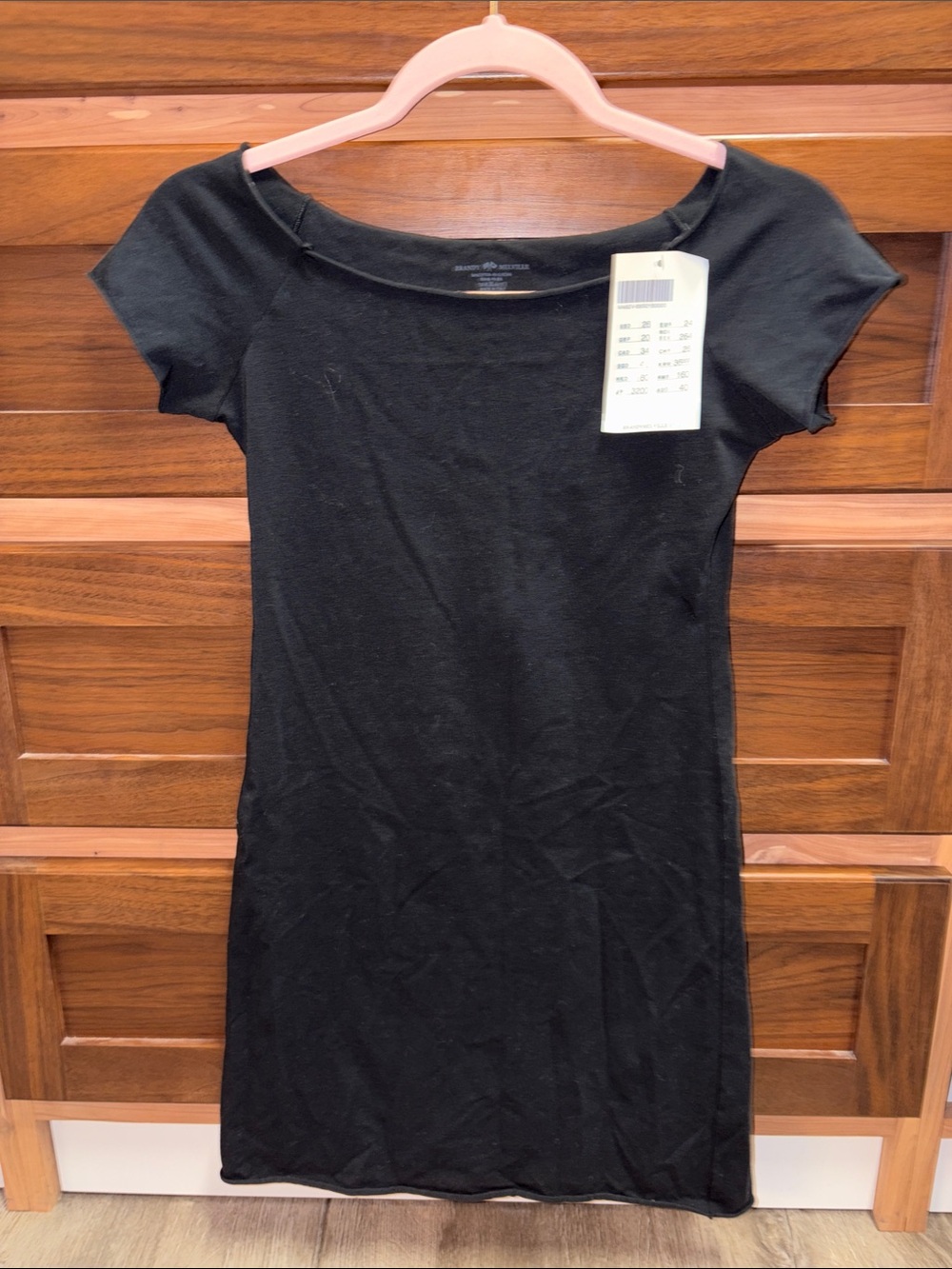 Brandy Melville NWT Black Scoop Neck Short Sleeve Dress